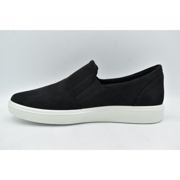 ECCO EU 38 US 7-7.5 Soft Classic Black Leather Slip On Sneakers Shoes - Picture 7 of 11